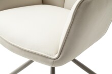 Armlehnstuhl >RAFAELA< (2er-Set) drehbar, Bezug creme - 62x89x64cm (BxHxT)