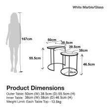 Couchtisch >Halvor< in Weiß, Glas/Metall/MDF...