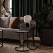 Couchtisch >Halvor< in Weiß, Glas/Metall/MDF - 50x56x39cm (BxHxT)