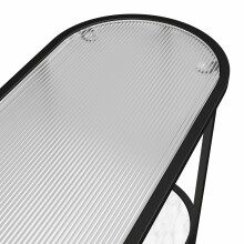 Blumenständer >Halvor< in Weiß, Glas/Metall/MDF - 102x82x31cm (BxHxT)