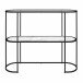 Blumenständer >Halvor< in Weiß, Glas/Metall/MDF - 102x82x31cm (BxHxT)