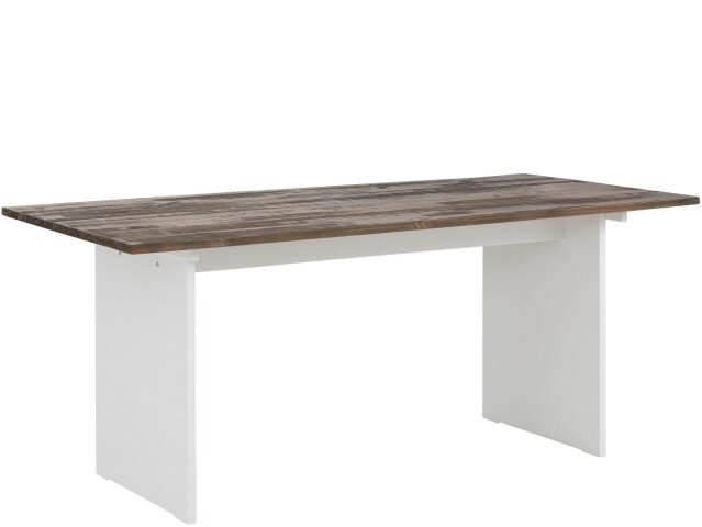 Küchentisch >Abbe< in Weiß, MDF/Kiefer - 180x76x90cm (BxHxT)