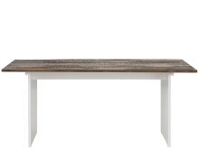 Küchentisch >Abbe< in Weiß, MDF/Kiefer - 180x76x90cm (BxHxT)