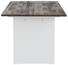Küchentisch >Abbe< in Weiß, MDF/Kiefer - 180x76x90cm (BxHxT)
