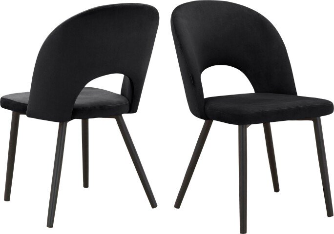 Esszimmerstuhl >Benne< (2er-Set) in Schwarz, Samt - 52x87x65cm (BxHxT)