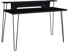 Schreibtisch >Hermine< in Schwarz - 115x86x58cm...