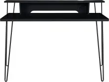 Schreibtisch >Hermine< in Schwarz - 115x86x58cm...