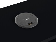 Schreibtisch >Hermine< in Schwarz - 115x86x58cm (BxHxT)