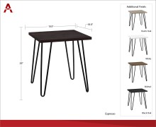 Beistelltisch >Sone< in Espresso - 49x55x49cm (BxHxT)