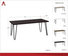 Couchtisch >Sone< in Schwarz - 105x45x49cm (BxHxT)