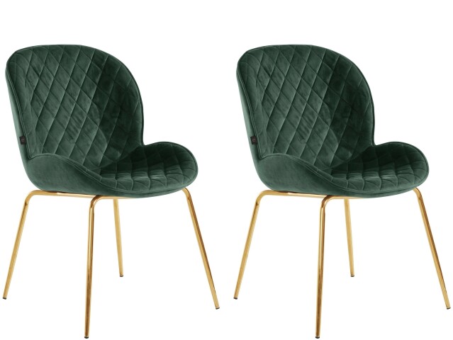 Küchenstuhl >Hallvard< (2er-Set) in Grün, Samt - 49x84x65cm (BxHxT)