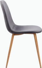 Stuhl >Hårek< (4er-Set) in Grau, Samt/Metall - 44x87x51cm (BxHxT)