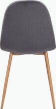 Stuhl >Hårek< (4er-Set) in Grau, Samt/Metall - 44x87x51cm (BxHxT)