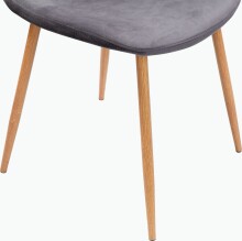 Stuhl >Hårek< (4er-Set) in Grau, Samt/Metall - 44x87x51cm (BxHxT)