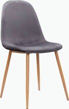 Stuhl >Hårek< (4er-Set) in Grau, Samt/Metall - 44x87x51cm (BxHxT)