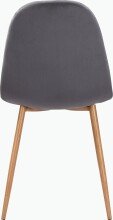 Stuhl >Hårek< (4er-Set) in Grau, Samt/Metall - 44x87x51cm (BxHxT)