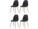 Stuhl >Hårek< (4er-Set) in Grau, Samt/Metall - 44x87x51cm (BxHxT)