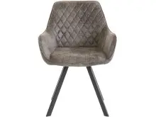 Stuhl >Hæge< in Grau, Samt - 58x85x60cm (BxHxT)