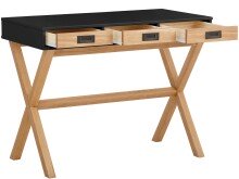 Schreibtisch >Alrik< in Schwarz, MDF - 100x75x50cm (BxHxT)