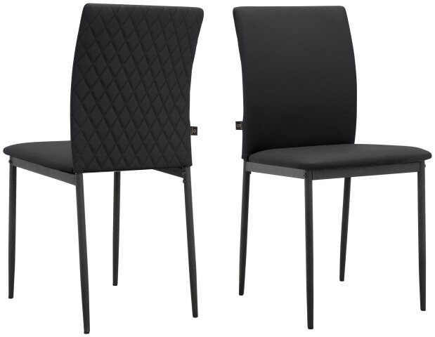 Küchenstuhl >Saerik< (2er-Set) in Schwarz, PU - 44x88x51cm (BxHxT)