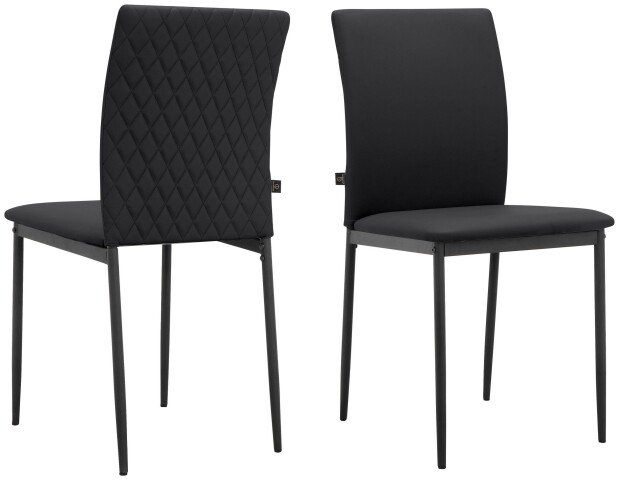 Küchenstuhl >Saerik< (2er-Set) in Schwarz, PU - 44x88x51cm (BxHxT)