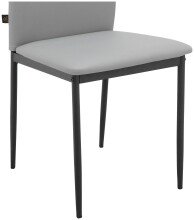 Polsterstuhl >Saerik< (2er-Set) in Grau, PU - 44x88x51cm (BxHxT)