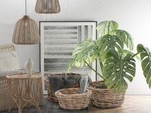 Flechtkorb >Gaute< in Grau, Rattan - 50x30x50cm...
