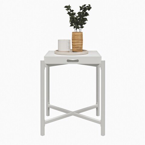 Beistelltisch >Barbro< in Weiß - 43x51x43 (BxHxT)