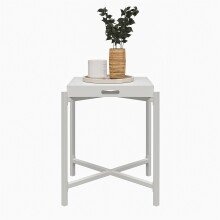 Beistelltisch >Barbro< in Weiß - 43x51x43...