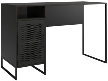 Schreibtisch >Bernhard< in Schwarz, MDF/Metall -...