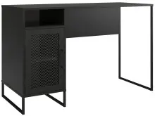 Schreibtisch >Bernhard< in Schwarz, MDF/Metall -...