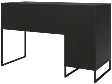 Schreibtisch >Bernhard< in Schwarz, MDF/Metall - 121x76x50cm (BxHxT)