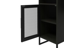 Schreibtisch >Bernhard< in Schwarz, MDF/Metall - 121x76x50cm (BxHxT)