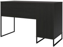 Schreibtisch >Bernhard< in Schwarz, MDF/Metall - 121x76x50cm (BxHxT)