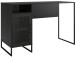 Schreibtisch >Bernhard< in Schwarz, MDF/Metall - 121x76x50cm (BxHxT)