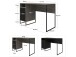 Schreibtisch >Bernhard< in Schwarz, MDF/Metall - 121x76x50cm (BxHxT)