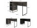 Schreibtisch >Bernhard< in Schwarz, MDF/Metall - 121x76x50cm (BxHxT)