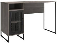 Schreibtisch >Bernhard< in Grau, MDF/Metall -...