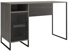 Schreibtisch >Bernhard< in Grau, MDF/Metall -...