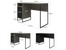 Schreibtisch >Bernhard< in Grau, MDF/Metall -...