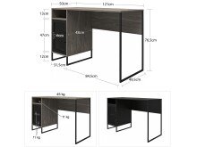 Schreibtisch >Bernhard< in Grau, MDF/Metall -...