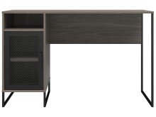 Schreibtisch >Bernhard< in Grau, MDF/Metall - 121x76x50cm (BxHxT)