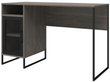 Schreibtisch >Bernhard< in Grau, MDF/Metall - 121x76x50cm (BxHxT)
