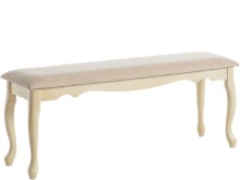 Bank >Unni< in Weiß, Kiefer/MDF - 120x44x35cm...