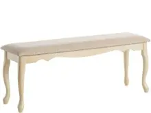 Bank >Unni< in Weiß, Kiefer/MDF - 120x44x35cm...