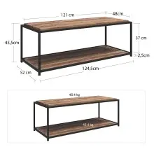Couchtisch >Ulva< in Braun - 125x45x52cm (BxHxT)