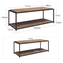 Couchtisch >Ulva< in Braun - 125x45x52cm (BxHxT)