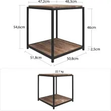 Beistelltisch >Ulva< in Braun - 51x55x52 (BxHxT)