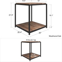 Beistelltisch >Ulva< in Braun - 51x55x52 (BxHxT)