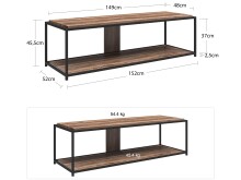 TV-Board >Ulva< in Braun - 152x45x52 (BxHxT)